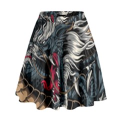 Dragon Snake Legend Japanese Mythology High Waist Skirt by Perong