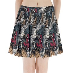 Dragon Snake Legend Japanese Mythology Pleated Mini Skirt by Perong