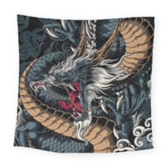 Dragon Snake Legend Japanese Mythology Square Tapestry (large)