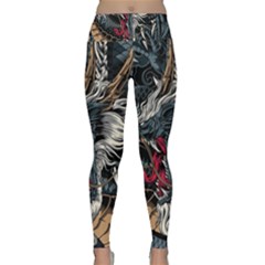 Dragon Snake Legend Japanese Mythology Lightweight Velour Classic Yoga Leggings by Perong