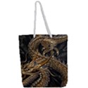 Japanese Dragon Pentagram Full Print Rope Handle Tote (Large) View2