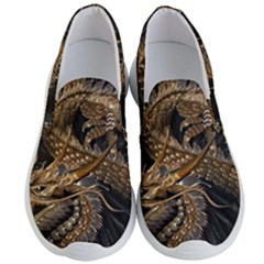 Japanese Dragon Pentagram Men s Lightweight Slip Ons by Perong