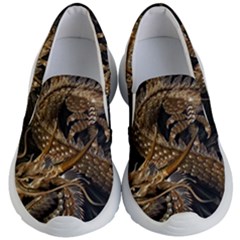 Japanese Dragon Pentagram Kids Lightweight Slip Ons by Perong