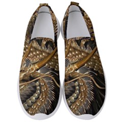 Japanese Dragon Pentagram Men s Slip On Sneakers by Perong