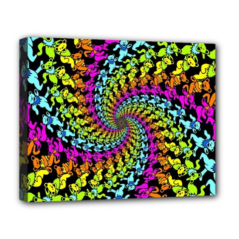 3d Grateful Dead 90 s Neon Dancing Bears Deluxe Canvas 20  X 16  (stretched) by Perong