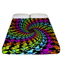 3d Grateful Dead 90 s Neon Dancing Bears Fitted Sheet (queen Size) by Perong