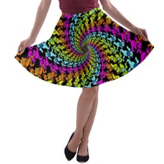 3d Grateful Dead 90 s Neon Dancing Bears A-line Skater Skirt by Perong