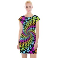 3d Grateful Dead 90 s Neon Dancing Bears Cap Sleeve Bodycon Dress by Perong