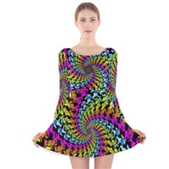 3d Grateful Dead 90 s Neon Dancing Bears Long Sleeve Velvet Skater Dress