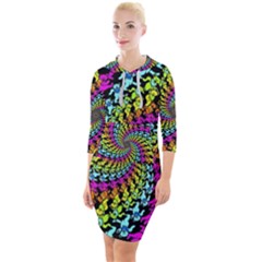 3d Grateful Dead 90 s Neon Dancing Bears Quarter Sleeve Hood Bodycon Dress by Perong