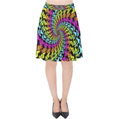 3d Grateful Dead 90 s Neon Dancing Bears Velvet High Waist Skirt by Perong