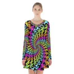 3d Grateful Dead 90 s Neon Dancing Bears Long Sleeve Velvet V-neck Dress