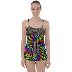 3d Grateful Dead 90 s Neon Dancing Bears Babydoll Tankini Set by Perong