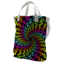 3d Grateful Dead 90 s Neon Dancing Bears Canvas Messenger Bag by Perong