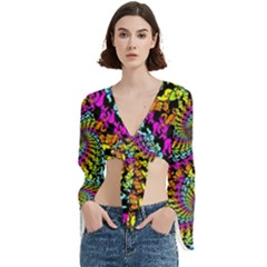 3d Grateful Dead 90 s Neon Dancing Bears Trumpet Sleeve Cropped Top