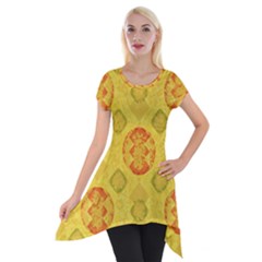 Art Pattern Design Background Short Sleeve Side Drop Tunic by Perong