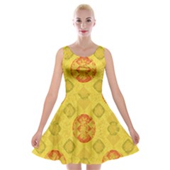 Art Pattern Design Background Velvet Skater Dress