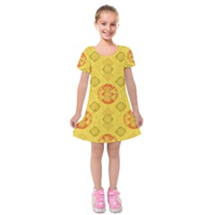 Art Pattern Design Background Kids  Short Sleeve Velvet Dress