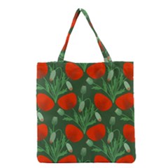 Poppy Fierce Wolf Poppies Bud Grocery Tote Bag by Perong