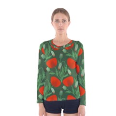 Poppy Fierce Wolf Poppies Bud Women s Long Sleeve T-shirt