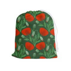 Poppy Fierce Wolf Poppies Bud Drawstring Pouch (xl) by Perong