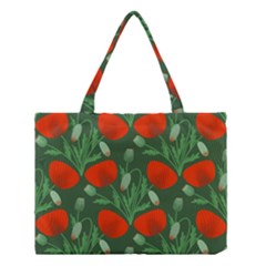 Poppy Fierce Wolf Poppies Bud Medium Tote Bag by Perong