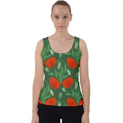 Poppy Fierce Wolf Poppies Bud Velvet Tank Top by Perong