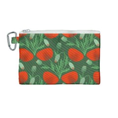 Poppy Fierce Wolf Poppies Bud Canvas Cosmetic Bag (medium) by Perong