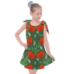 Poppy Fierce Wolf Poppies Bud Kids  Tie Up Tunic Dress by Perong