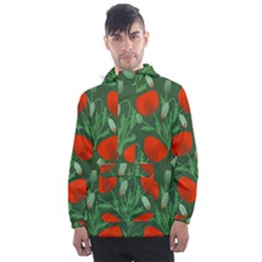 Poppy Fierce Wolf Poppies Bud Men s Front Pocket Pullover Windbreaker