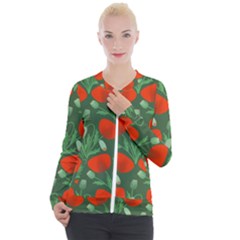 Poppy Fierce Wolf Poppies Bud Casual Zip Up Jacket by Perong