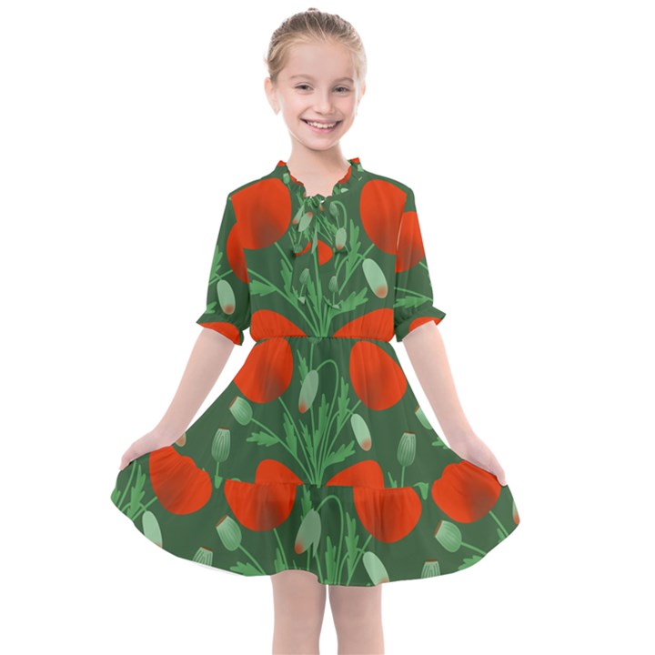 Poppy Fierce Wolf Poppies Bud Kids  All Frills Chiffon Dress