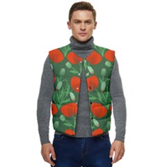 Poppy Fierce Wolf Poppies Bud Men s Button Up Puffer Vest	