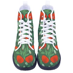 Poppy Fierce Wolf Poppies Bud Men s High-top Canvas Sneakers by Perong