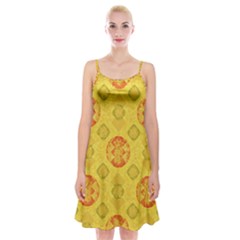 Art Pattern Design Background Spaghetti Strap Velvet Dress