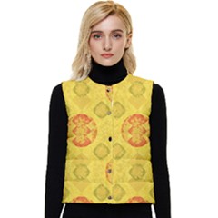 Art Pattern Design Background Women s Button Up Puffer Vest by Perong