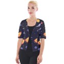 Cosmos Rocket Spaceship Ufo Cropped Button Cardigan View1