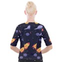 Cosmos Rocket Spaceship Ufo Cropped Button Cardigan View2