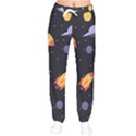 Cosmos Rocket Spaceship Ufo Women Velvet Drawstring Pants View1