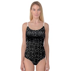 Enigmatic Demon Black And White Pattern Camisole Leotard  by dflcprintsclothing