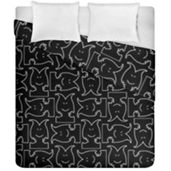 Enigmatic Demon Black And White Pattern Duvet Cover Double Side (california King Size) by dflcprintsclothing