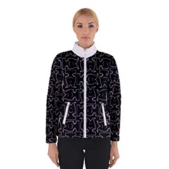 Enigmatic Demon Black And White Pattern Women s Bomber Jacket by dflcprintsclothing