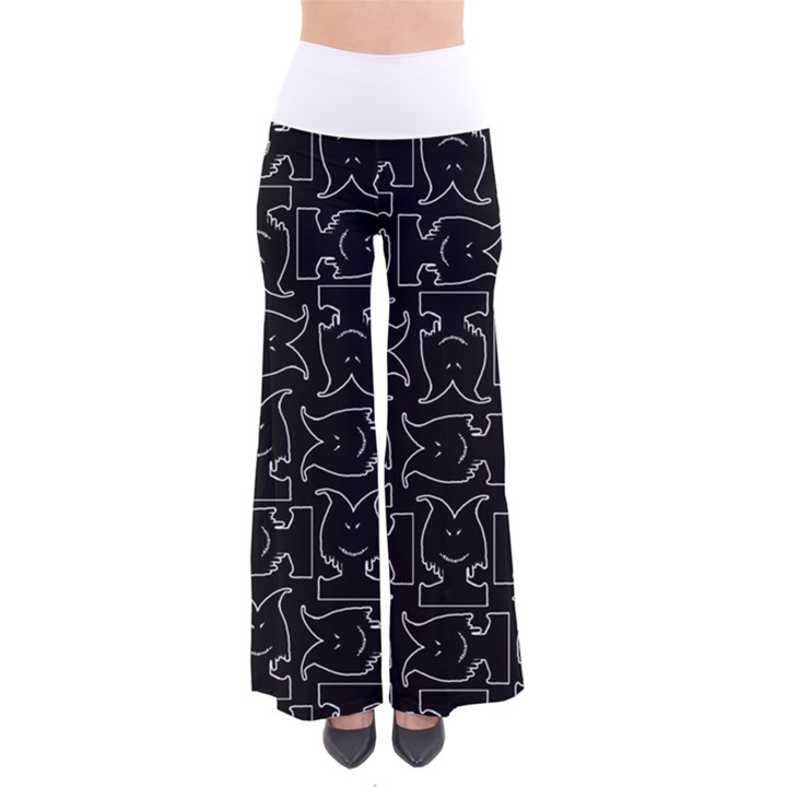 Enigmatic Demon Black and White Pattern So Vintage Palazzo Pants