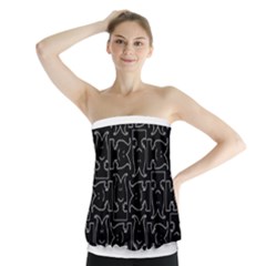 Enigmatic Demon Black And White Pattern Strapless Top by dflcprintsclothing