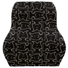 Enigmatic Demon Black And White Pattern Car Seat Back Cushion 