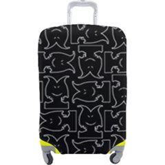 Enigmatic Demon Black And White Pattern Luggage Cover (large) by dflcprintsclothing