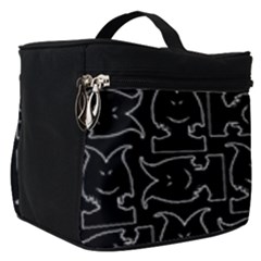 Enigmatic Demon Black And White Pattern Make Up Travel Bag (small)