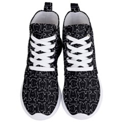 Enigmatic Demon Black And White Pattern Women s Lightweight High Top Sneakers