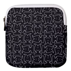 Enigmatic Demon Black And White Pattern Mini Square Pouch by dflcprintsclothing