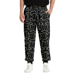 Enigmatic Demon Black And White Pattern Men s Elastic Waist Pants